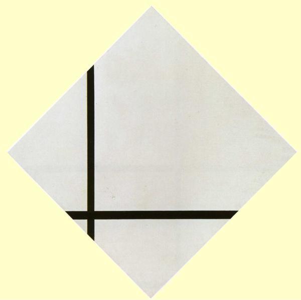 Piet Mondrian. Composition with Two Lines  / Compositie met twee lijnen.