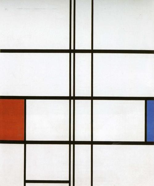 Piet Mondrian. Composition with Red and Blue.
 / Compositie met rood en blauw.