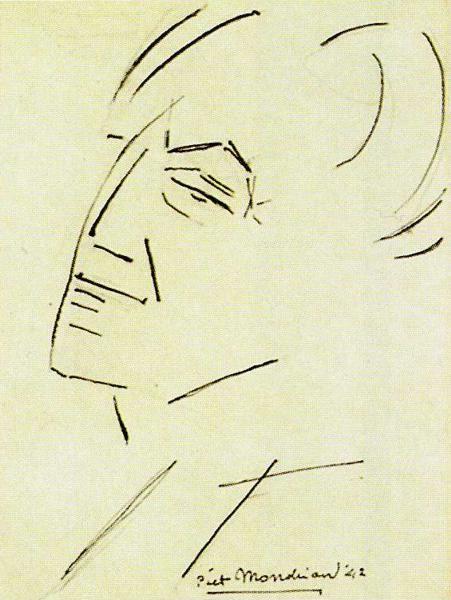 Piet Mondrian. Self-Portrait. / Zelfportret.