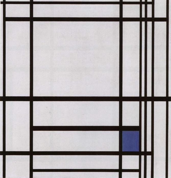 Piet Mondrian. Composition with Blue / Compositie
 met blauw.