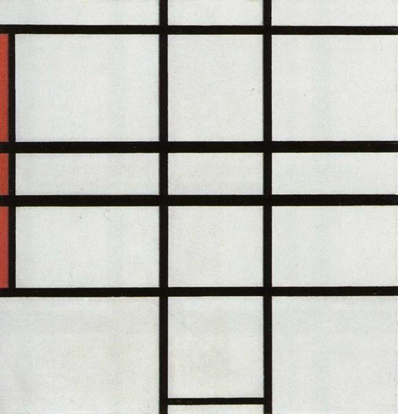 Piet Mondrian. Composition with Red / Compositie
 met rood.