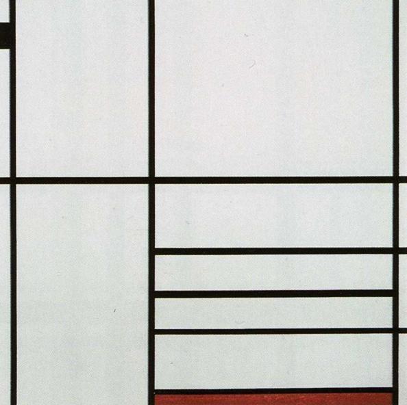 Piet Mondrian. Composition with Red and Black
 / Compositie met rood en zwart.
