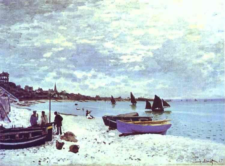 Claude Monet. The Beach at Sainte-Adresse.