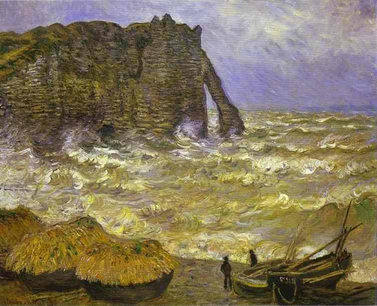Claude Monet. Rough Sea at Etretat.