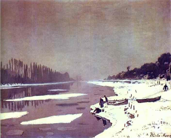 Claude Monet. Ice on the Seine near Bougival.