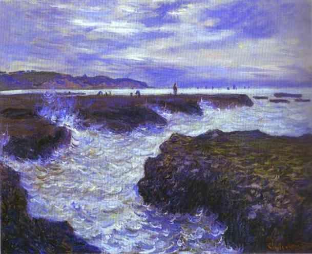 Claude Monet. The Rocks near Pourville at Ebb Tide.
