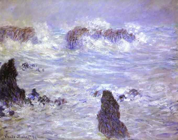 Claude Monet. Storm, Coast at Belle-Ile.