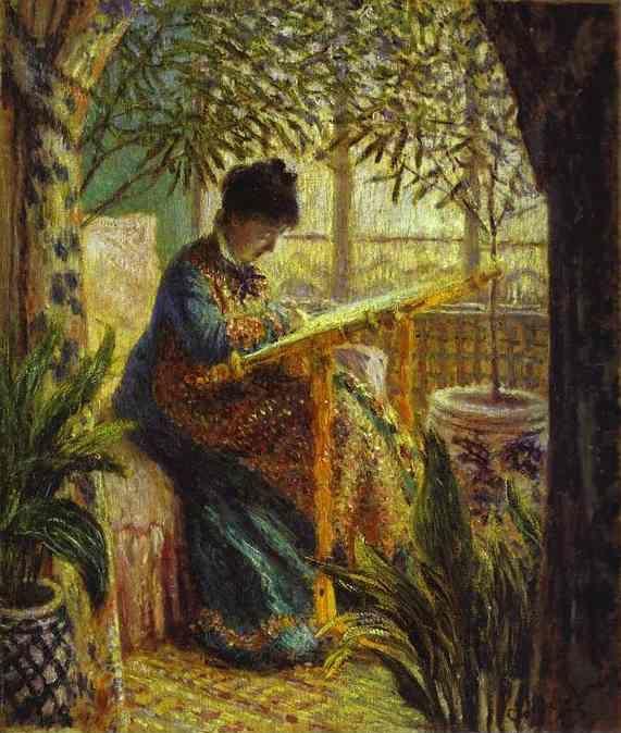 Claude Monet. The Woman at Work (Camille Monet Embroidering).