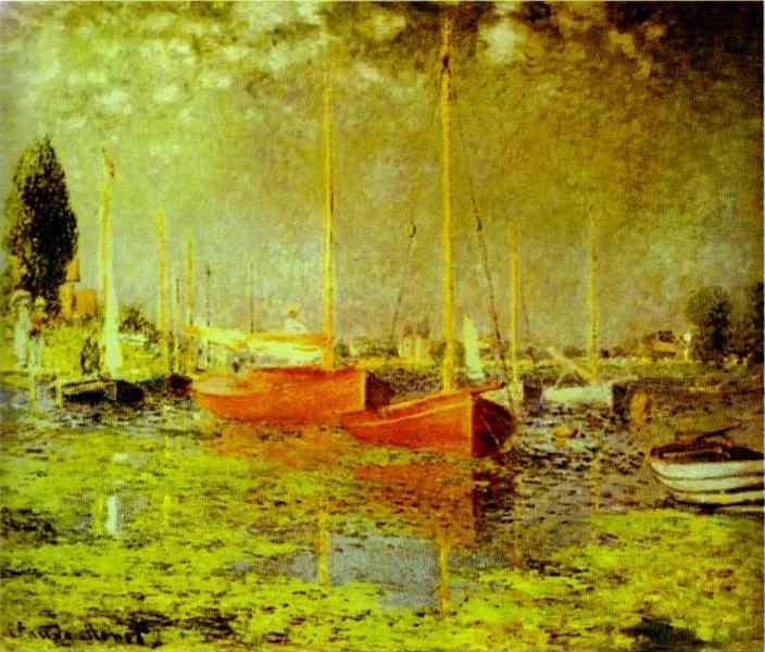 Claude Monet. Red Boats. Argenteuil.