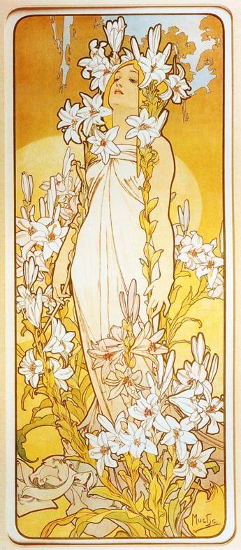 Alphonse Mucha. Lily. From The Flowers Series.