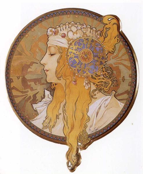 Alphonse Mucha. Byzantine Head: The Blonde.