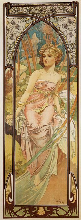 Alphonse Mucha. Morning Awakening. From The Times of the Day Series.