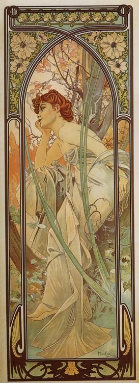 Alphonse Mucha. Evening Contemplation. From The Times of the Day Series.