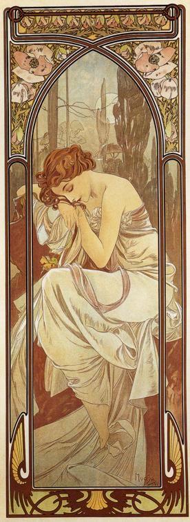 Alphonse Mucha. Night's Rest. From The Times of the Day Series.