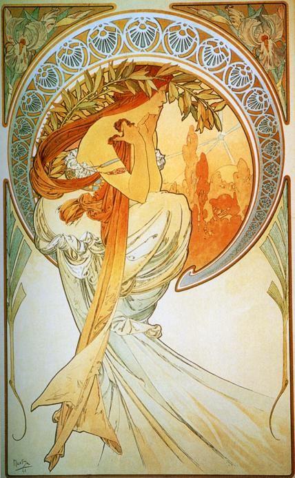 Alphonse Mucha. Poetry. From The Arts Series.