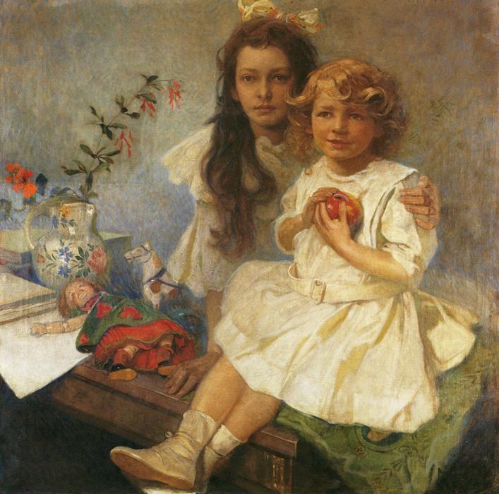 Alphonse Mucha. Jaroslava and Jiri - The
 Artist's Children.