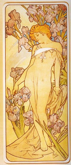 Alphonse Mucha. Iris. From The Flowers Series.