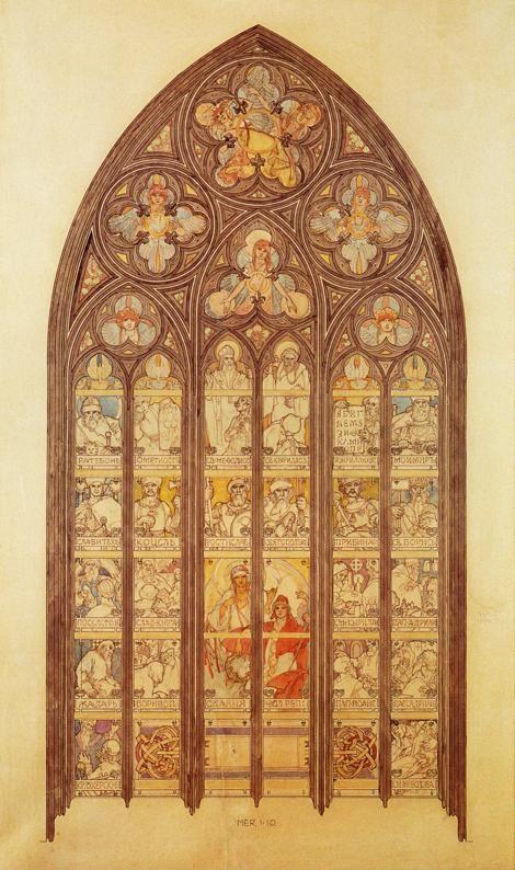 Alphonse Mucha. Design for a stained-glass window in St. Vitus Cathedral.
