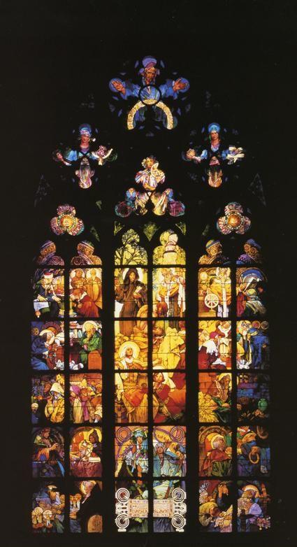Alphonse Mucha. Stained-Glass Window in St. Vitus Cathedral.