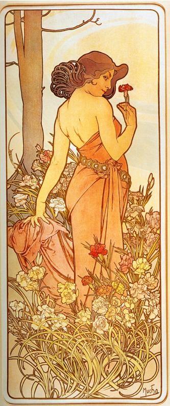 Alphonse Mucha. Carnation. From The  Flowers Series.