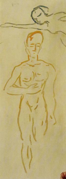 Edvard Munch. Self-Portrait with Guardian
 Angel.