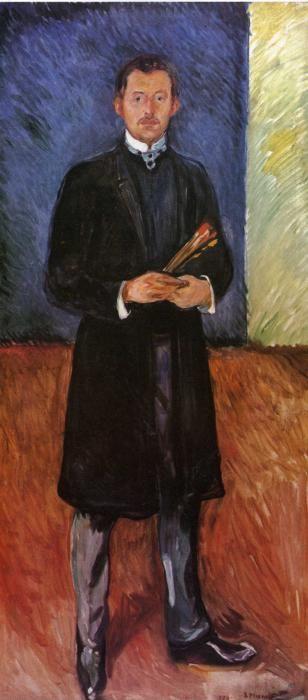 Edvard Munch. Self-Portrait with Brushes.