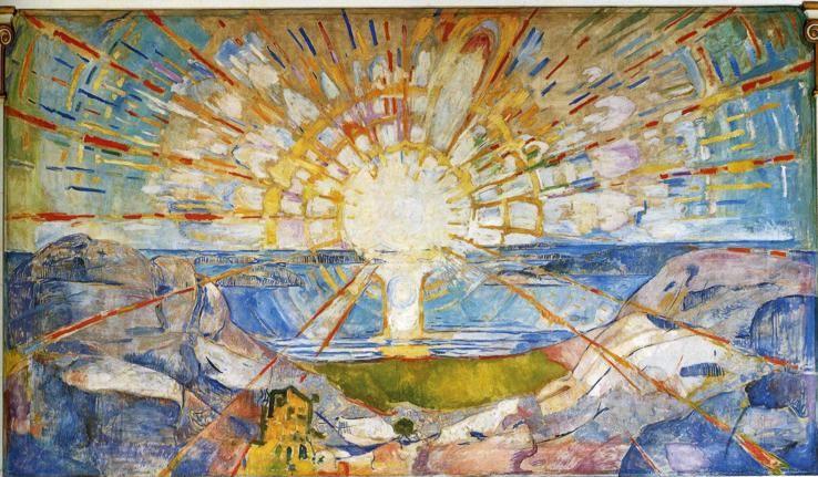 Edvard Munch. The Sun. From the Oslo  University Aula decoration.