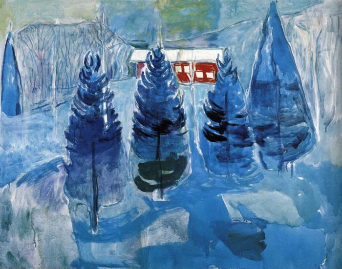 Edvard Munch. Red House and Spruces.