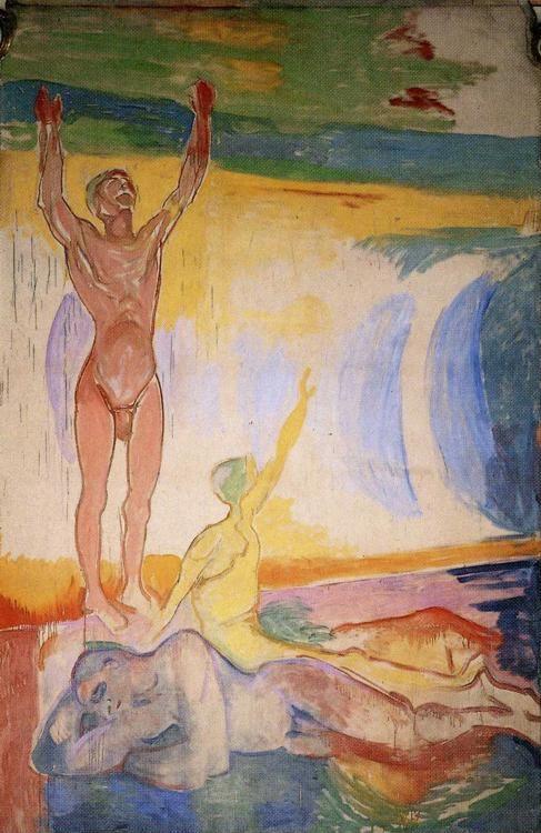 Edvard Munch. Awakening Men. From  the Oslo University Aula decoration.