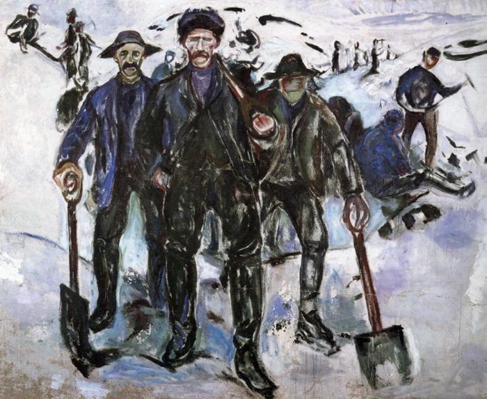 Edvard Munch. Workers in the Snow.