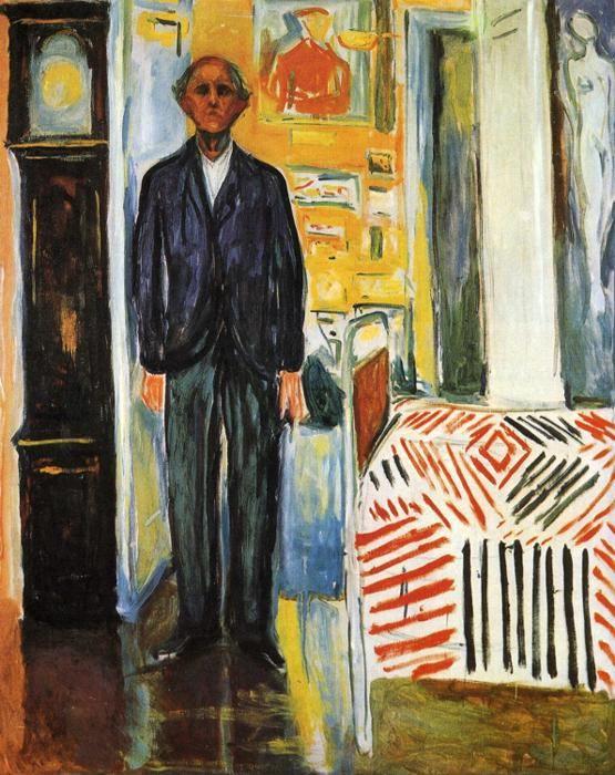 Edvard Munch. Self-Portrait: Between Clock  and Bed.