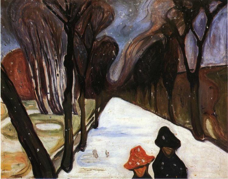 Edvard Munch. Snow Falling in the Lane.