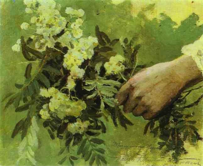 Mikhail Nesterov. A Hand with Flowers. Study for the painting On the Hills.