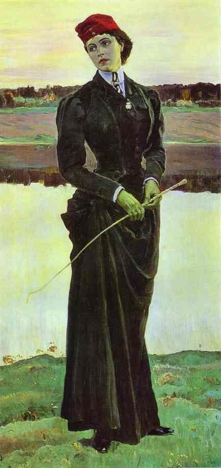 Mikhail Nesterov. Portrait of Olga Nesterova, known as Woman in a Riding Habit.