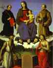 Pietro Perugino. Madonna and Child  with Four Saints (Tezi Altarpiece).