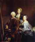 Antoine Pesne. The Artist at Work with His
 Two Daughters.