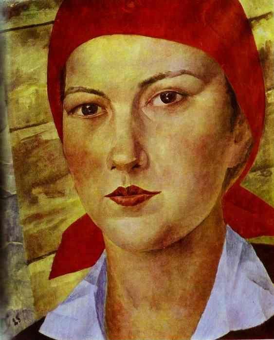 Kuzma Petrov-Vodkin. Girl with a Red Bandana.