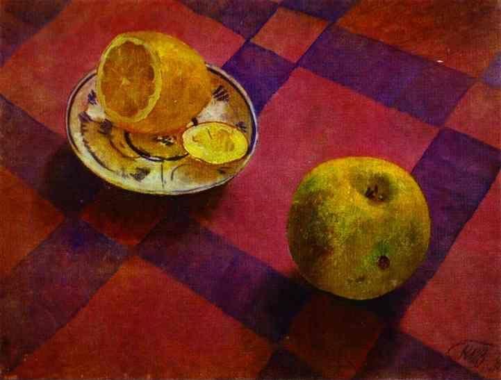 Kuzma Petrov-Vodkin. Apple and Lemon.