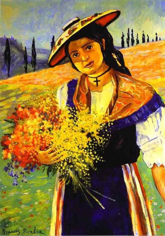 Francis Picabia. Young Girl with Flowers/Jeune
 fille aux fleurs.