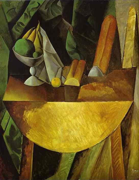 Pablo Picasso. Bread and Fruit Dish on a Table.