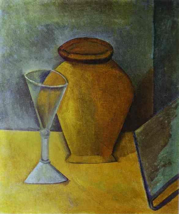 Pablo Picasso. Pot, Wine-Glass and Book.