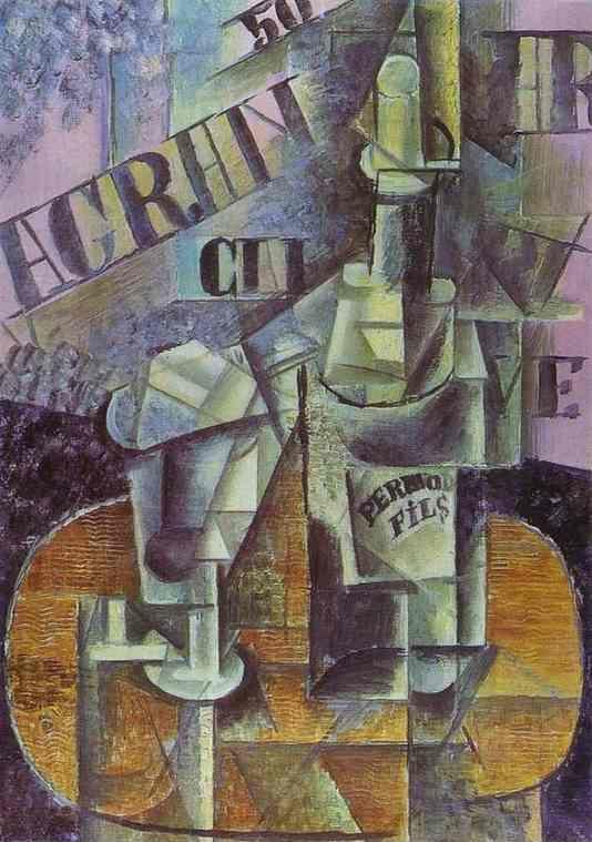 Pablo Picasso. Bottle of Pernod (Table in  a Café).