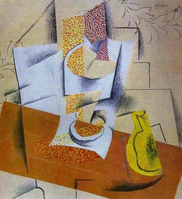 Pablo Picasso. Composition. Bowl of Fruit  and Sliced Pear.