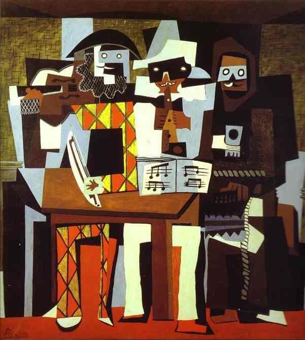 Pablo Picasso. Three Musicians, or Musicians  in Masks.
