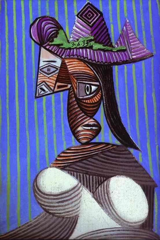 Pablo Picasso. Woman in a Stripped Hat.