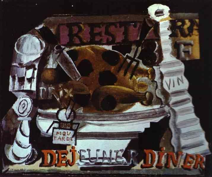 Pablo Picasso. The Restaurant: Turkey with  Truffles and Wine.