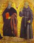 Piero della Francesca. St. John the Evangelist and St. Bernardine of Siena. Right side panel of the Polyptych of the Misericordia.