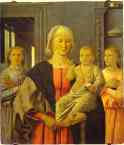 Piero della Francesca. Virgin with Child Giving His Blessing and Two Angels. (The Senigallia Madonna).