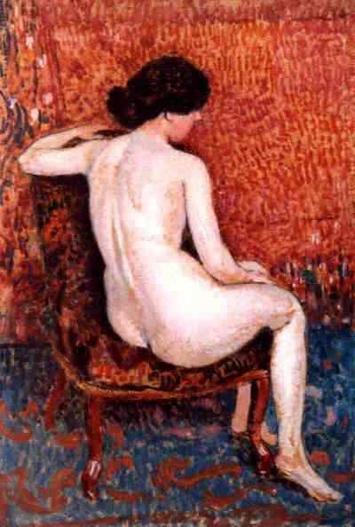 Georges Lemmen. Sitting Nude on Chair.