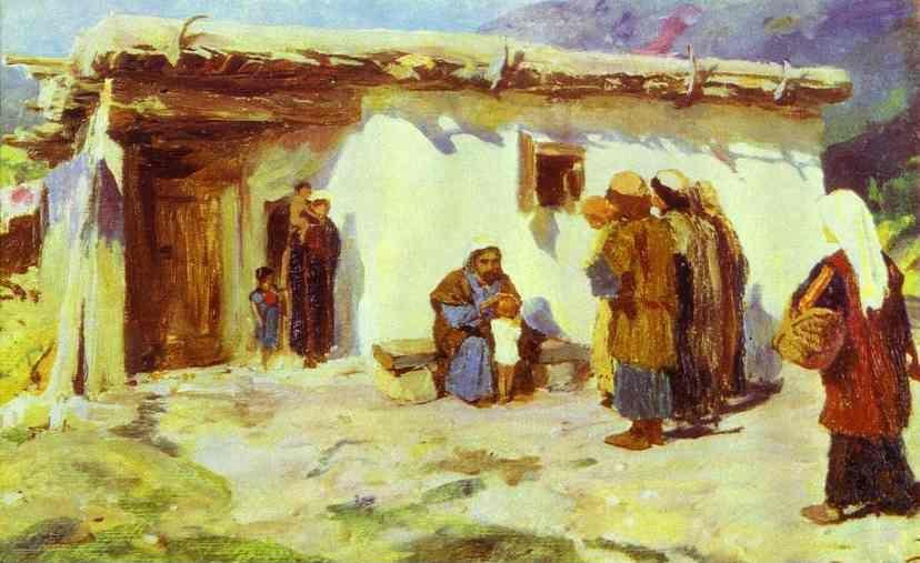 Vasiliy Polenov. "They Brought the Children". Study. From the series "The Life of Christ".